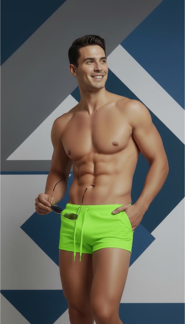 Acid Lime - Brighton Beach Trunks - Bold Pack (Black, Navy, Olive, Red)