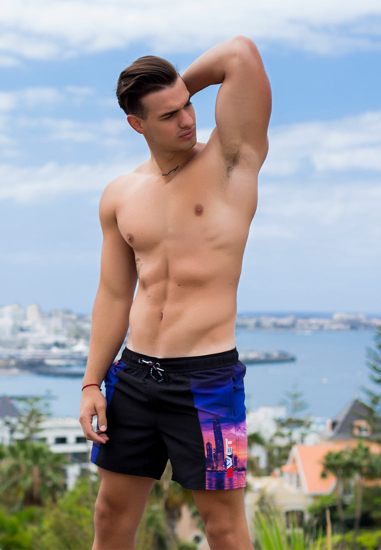 Summer-ready with our eco-friendly ‘HKG’ beach shorts - inspired by NYC and Hong Kong skylines!