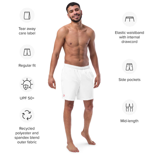 Unleash Your Summer Spirit with BWET's 'Pure Paradise' - The Ultimate White Swim Shorts for the Stylish Beach Adventurer!
